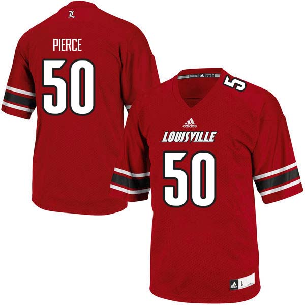 Men Louisville Cardinals #50 Jacob Pierce College Football Jerseys Sale-Red - Click Image to Close